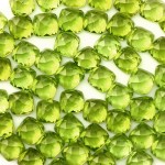 Peridot cabochon 6mm faceted cushion