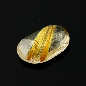 Joopy Gems gold rutile quartz rose cut