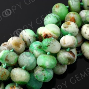 Chrysoprase rough rondelle, matt finish