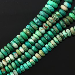 Joopy Gems Chrysocolla rondelle beads, AB grade, 7-8mm, matte finish