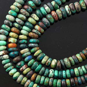 Joopy Gems Chrysocolla rondelle beads, matte finish, 7-8mm