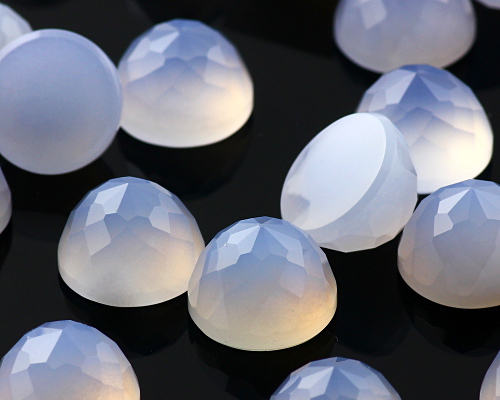 Joopy Gems blue chalcedony rose cut 10mm round