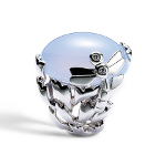 Dior GOURMANDE LIBELLULE RING IN 18K WHITE GOLD AND BLUE CHALCEDONY