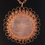 Snowflake Rose Gold & Rose Quartz Sun Necklace