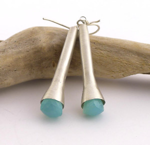Bridget Clark sterling silver and Peruvian chalcedony earrings