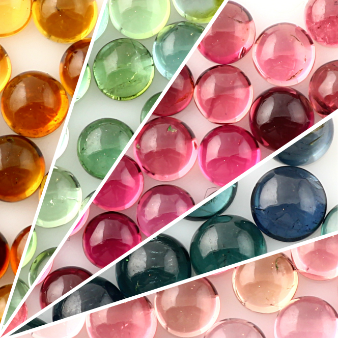 Joopy Gems tourmaline cabochons 4mm round