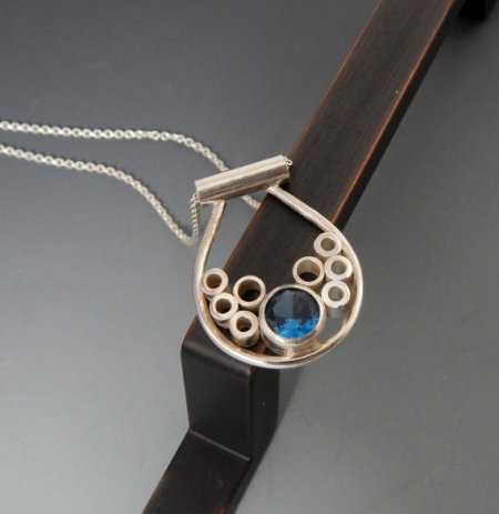 Jewelry by Francine Sterling Silver and Blue Zircon Necklace