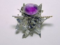 Laura Wilson Gallery amethyst and sterling silver brooch