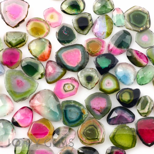 Joopy Gems watermelon tourmaline slices and rose cuts