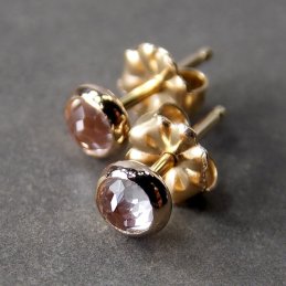 Cyllene Jewelry white topaz and 14k gold studs