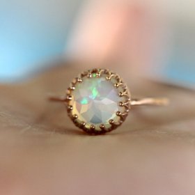 Louisa Gallery opal and 14k gold ring