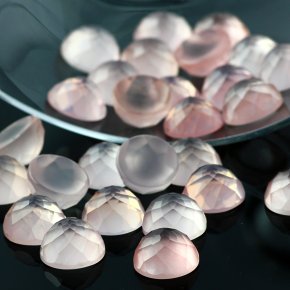 Joopy Gems 10mm rose cut rose quartz cabochon