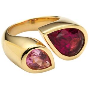 Deux Poires Pink Tourmaline Gold Ring $9,170.05
