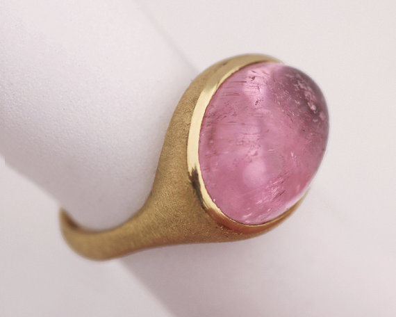 Tinken Jewelry pink tourmaline and 18 carat gold ring, $1,380
