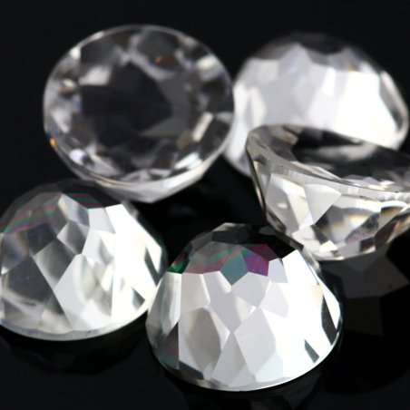 Joopy Gems white topaz rose cut round cabochon