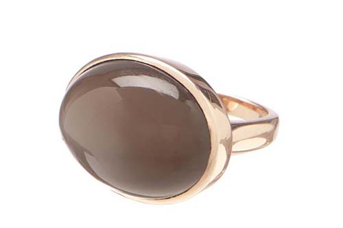 Karin Jamieson brown moonstone and 18 carat gold ring
