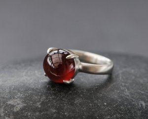 William White Hessonite Garnet and Sterling Silver Ring