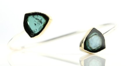 Leda Jewel Company Indicolite Blue Tourmaline Crystal Slice Bracelet, $1,100