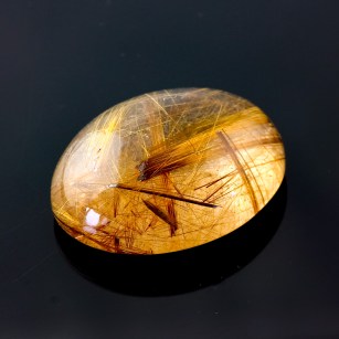 Joopy Gems Golden Rutilated Quartz Cabochon Freesize, 55.81 carats, 29.5x23.2x11.3mm