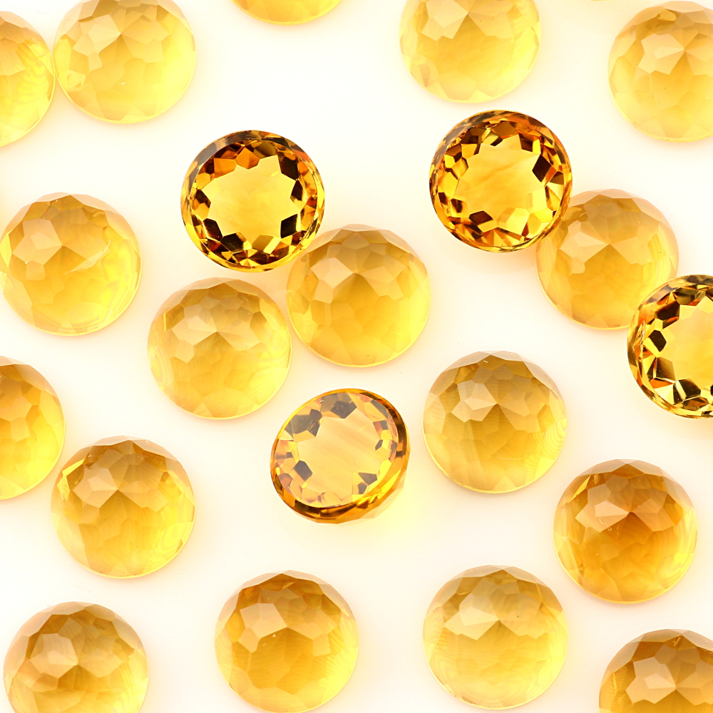 Joopy Gems Citrine Rose Cut Cabochon 10mm Round