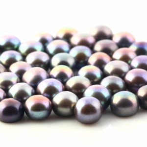 Joopy Gems Peacock Pearls 8-8.5mm Half Drilled Button
