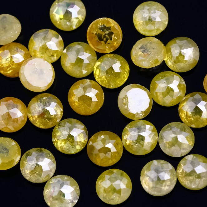 Joopy Gems Yellow Diamond 4mm Rose Cut Rond