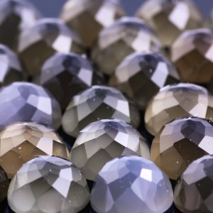 Joopy Gems Grey Moonstone, 10mm Rose Cut Round