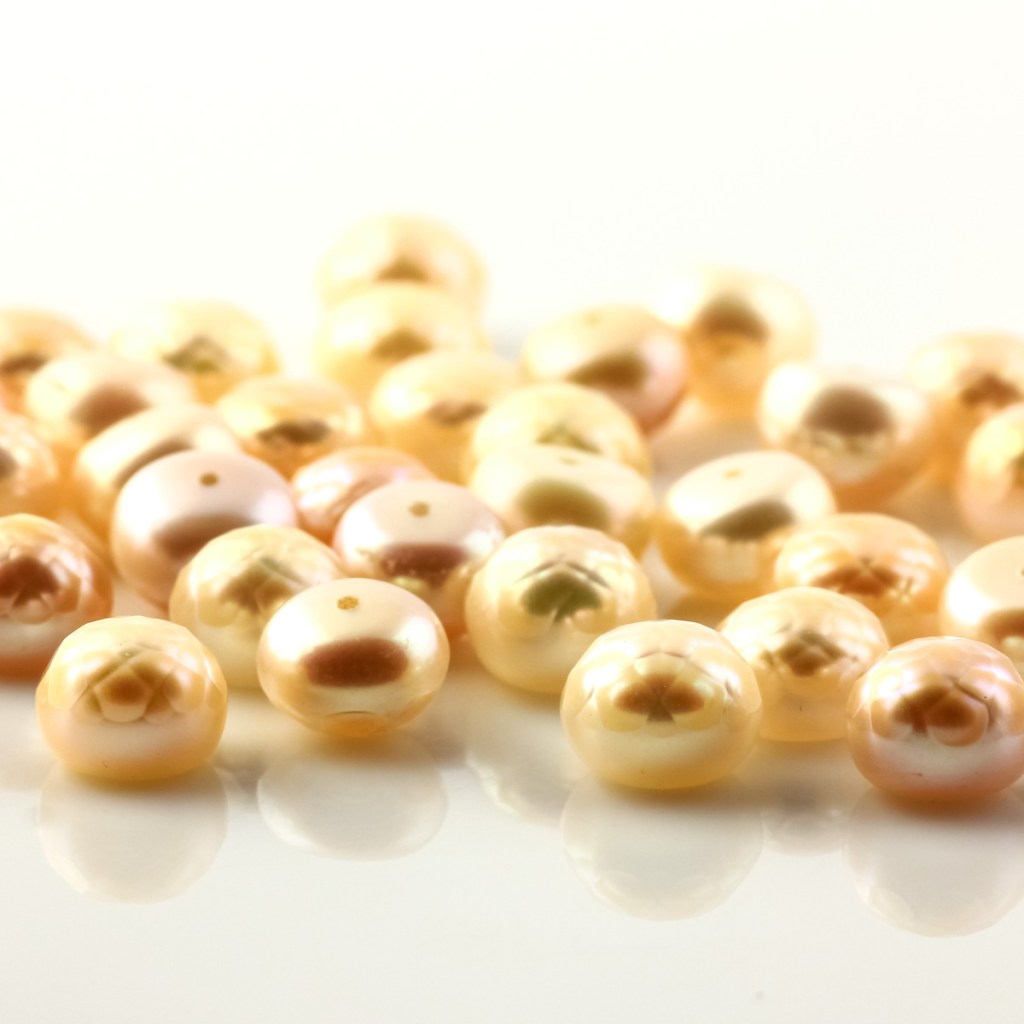 Rose Cut Pink Cultured Freshwater Pearls 7.5-8mm