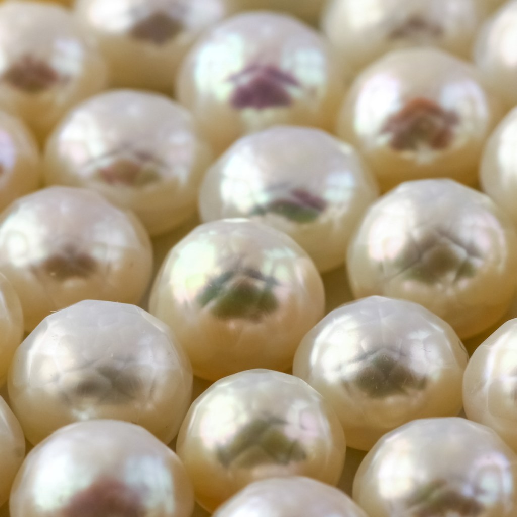 Rose Cut White Cultured Freshwater Pearls 7.5-8mm