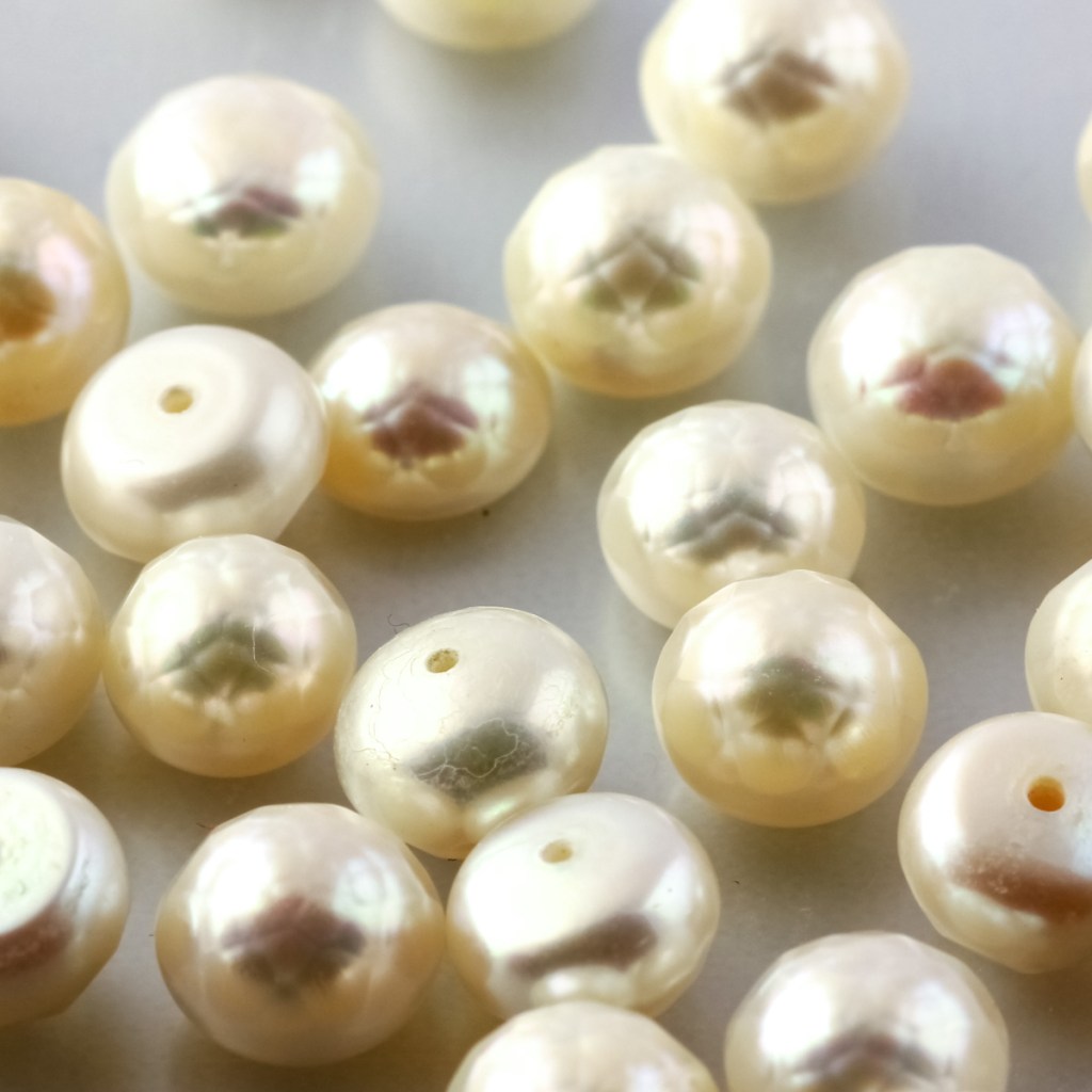 Rose Cut White Cultured Freshwater Pearls 7.5-8mm